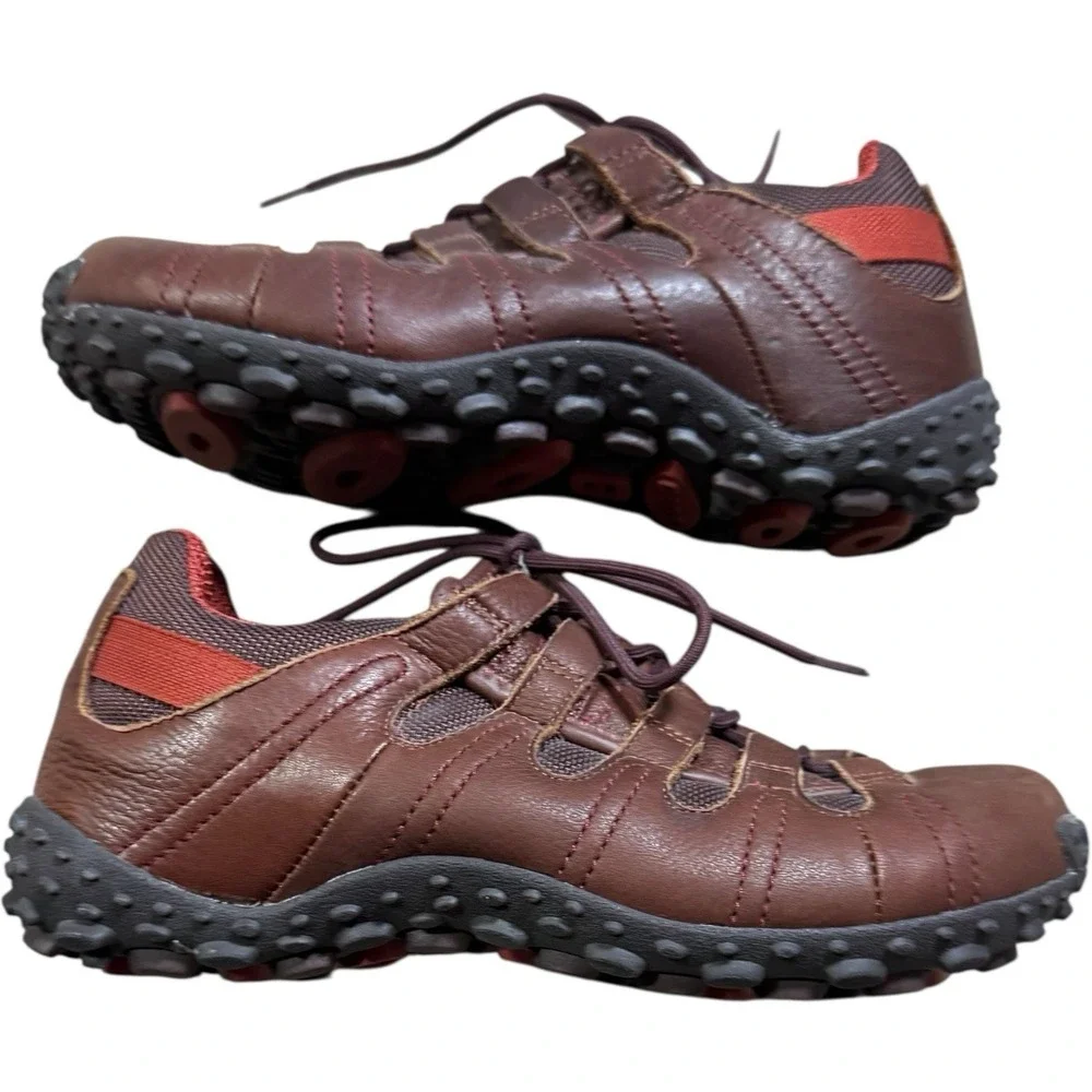 Tsubo Women's Merid Sneaker Leather Brandy Textile Lace Up Athletic Size 8 Shoes